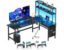 L Shaped Gaming Desk with LED