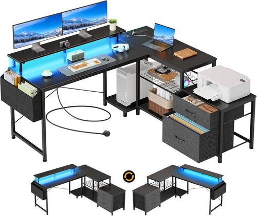 Shaped corner computer desk - l,
