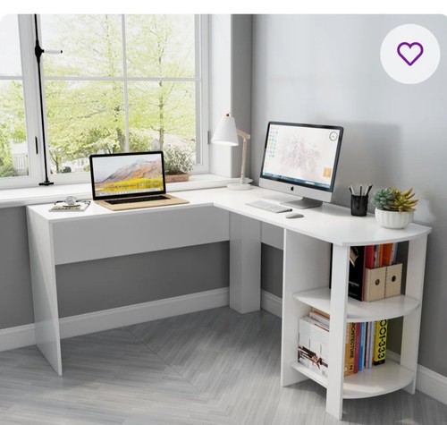White corner desk - white,
