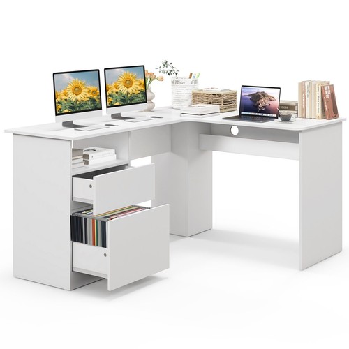 Costway shaped computer desk - shaped,