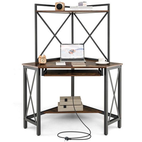 Corner computer desk with - computer,