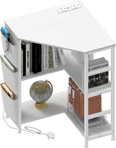 Corner desk with - with, storage