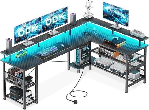 Shaped gaming desk - with, led