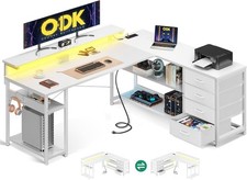 Corner Desk with Drawers, L